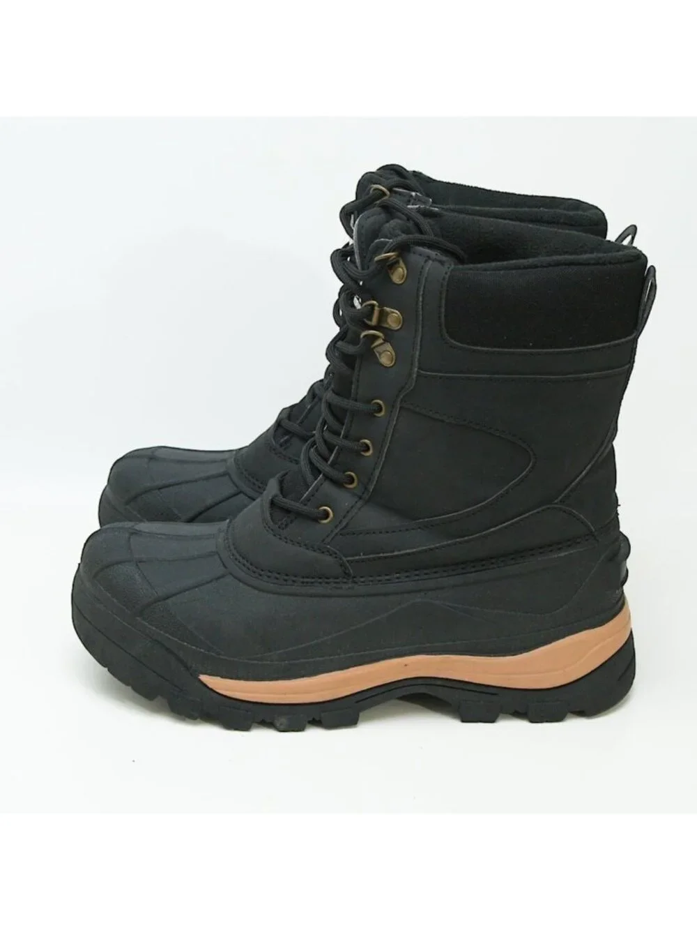 Mishansha Winter Boots Size 10 Faux Fur Lined Work Duck Boot Lace up Black